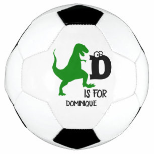 Custom monogram D is for Dinosaur cute T Rex Soccer Ball