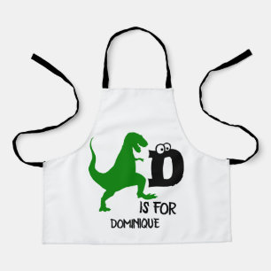 Custom monogram D is for Dinosaur cute T Rex T-Shi Apron
