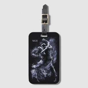 Custom Monogram Dancing Couple Luggage Tag