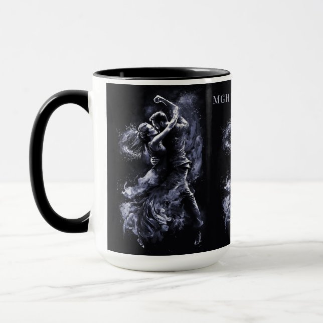 Custom Monogram Dancing Couple Mug (Left)