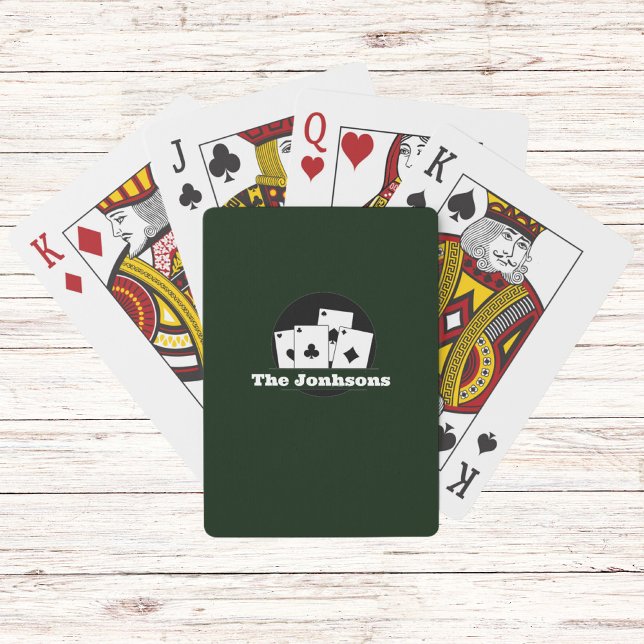 Custom Monogram Dark Green Playing Card Deck (Creator Uploaded)