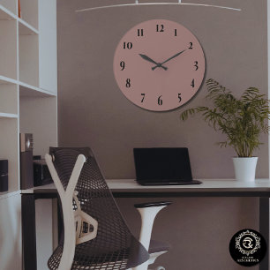 Custom Monogram Dark Rose Taupe  Large Clock