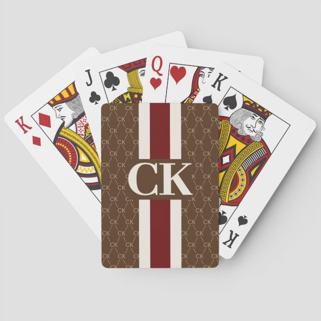Custom Monogram | Designer Pattern Playing Cards (Back)