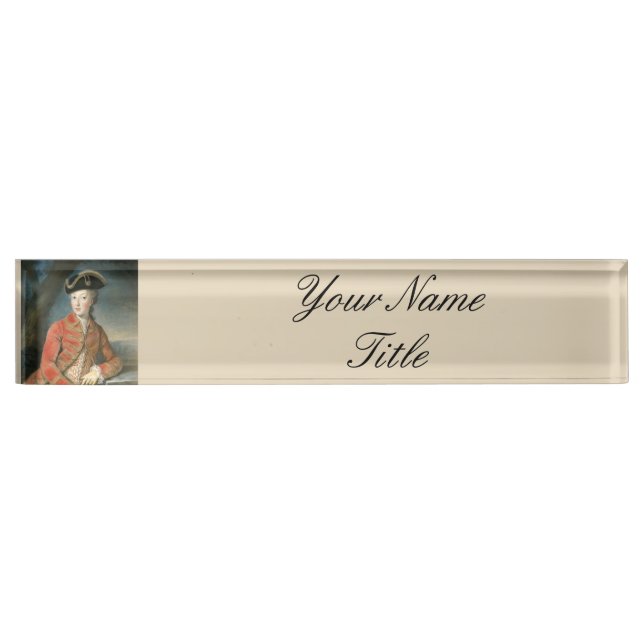 Custom Monogram Desk Nameplate Marie Antoinette (Front)