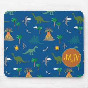 Custom Monogram Dino Mousepad
