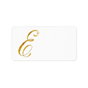 Custom Monogram E Faux Gold Foil Monograms Initial Label