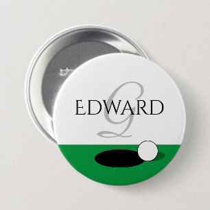 Custom monogram elegant golf player name buttons