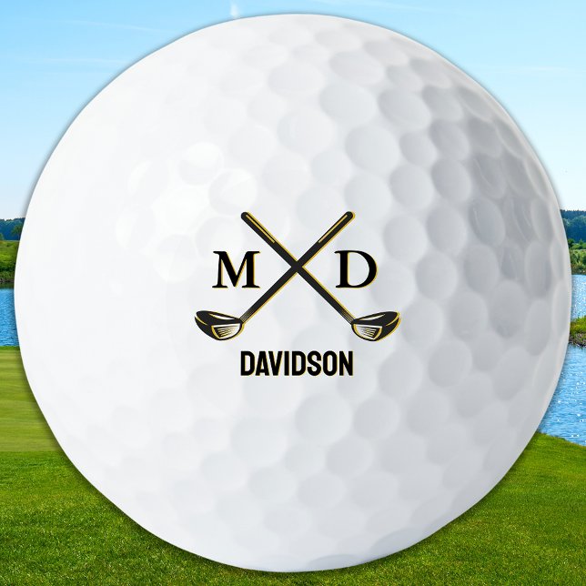 Custom Monogram Elegant Golfer Personalised Name Golf Balls (Creator Uploaded)
