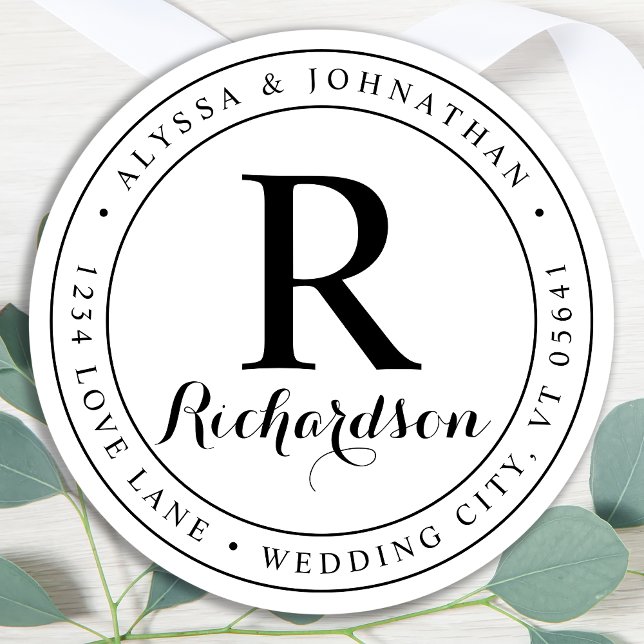 Custom Monogram Elegant Return Address Label (Creator Uploaded)