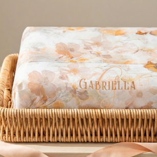 Custom Monogram Elegant Watercolor Floral Tissue Paper