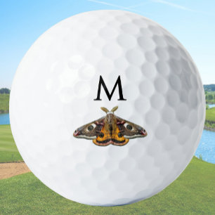 Custom Monogram Emperor Moth Golf Ball