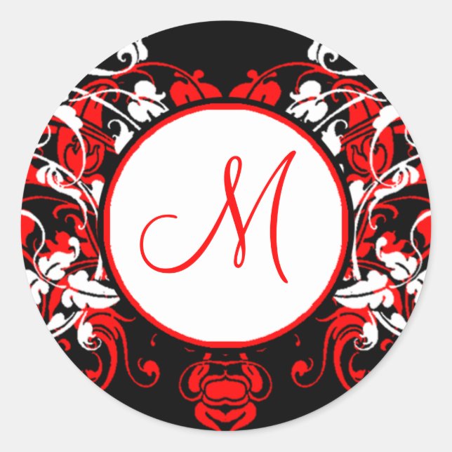 Custom Monogram Envelope Seal Sticker Template (Front)