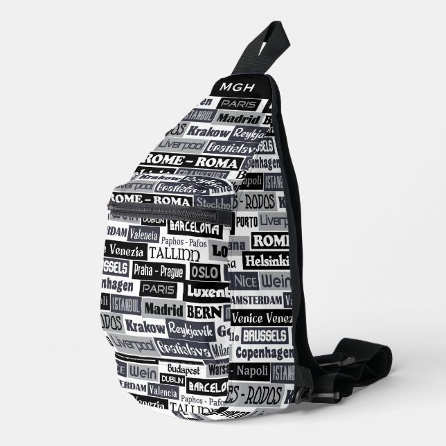 Custom Monogram European Traveller Sling Bag (Right Corner)