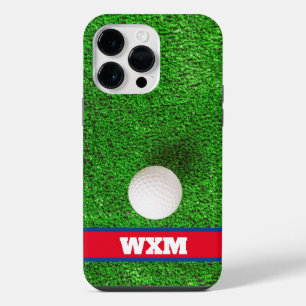 Custom Monogram Fairway Golf Ball iPhone 14 Pro Max Case