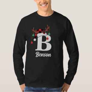 Custom Monogram Family Christmas Plaid Santa Hat T-Shirt