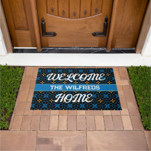 Custom Monogram Family Name Mediterranean Door Mat