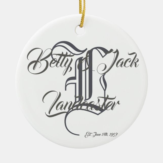 Custom monogram family ornament (Front)