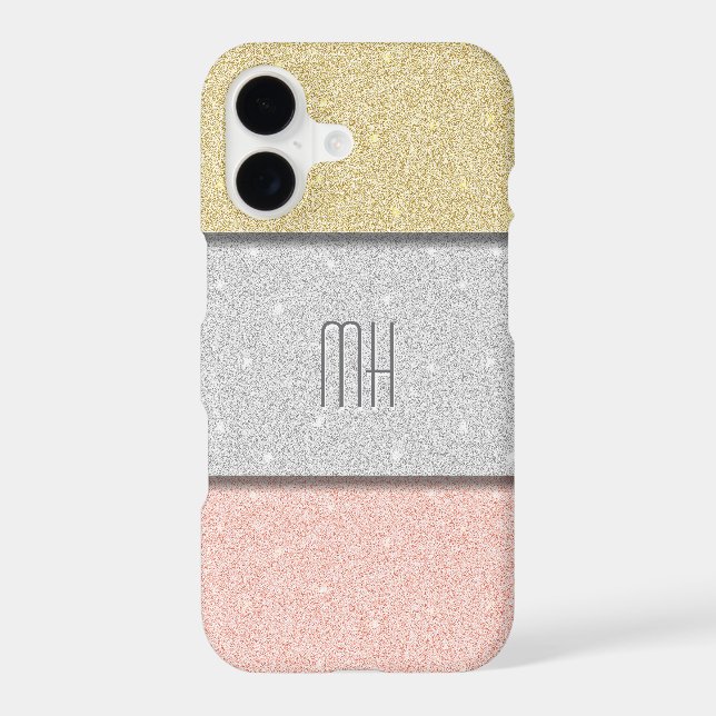 Custom Monogram Faux Glitter Bling (Back)