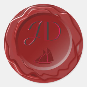 Custom Monogram Faux Wax Seal Sticker