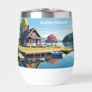 Custom Monogram Finland Nature Illustration