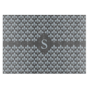 Custom Monogram Fleur-De-Lis cutting board