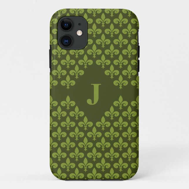 Custom Monogram Fleur-De-Lis iPhone 5 Case-Mate Case (Back)