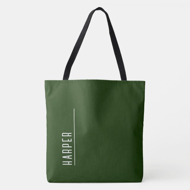 Custom monogram, forest green XL  Tote Bag (Front)
