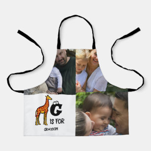Custom monogram G is for Giraffe cute giraffes Apron