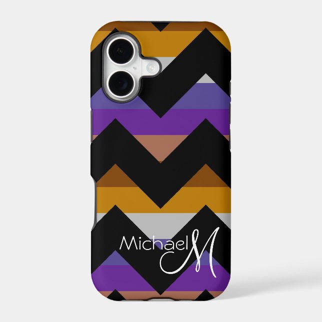Custom Monogram Geometric Chevron Zigzag (Back)