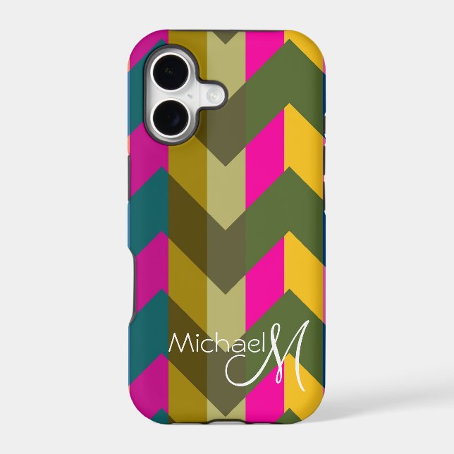 Custom Monogram Geometric Chevron Zigzag 2 (Back)