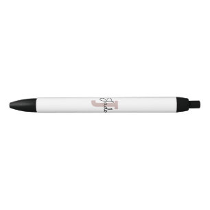 Custom Monogram Gift for Names Starting with J Black Ink Pen