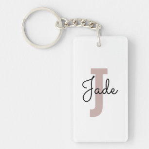 Custom Monogram Gift for Names Starting with J Key Ring