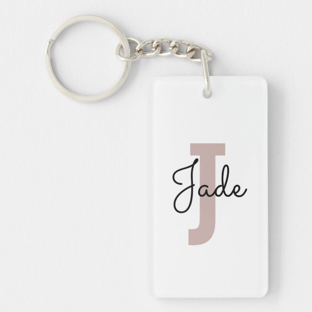 Custom Monogram Gift for Names Starting with J  Key Ring (Front)