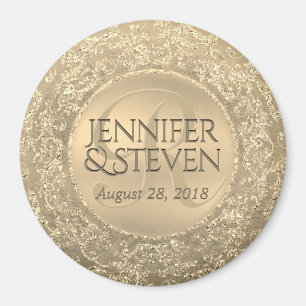Custom Monogram Gold Glam Seal Magnet