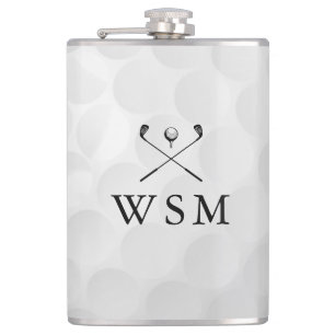 Custom Monogram Golf Ball Hip Flask