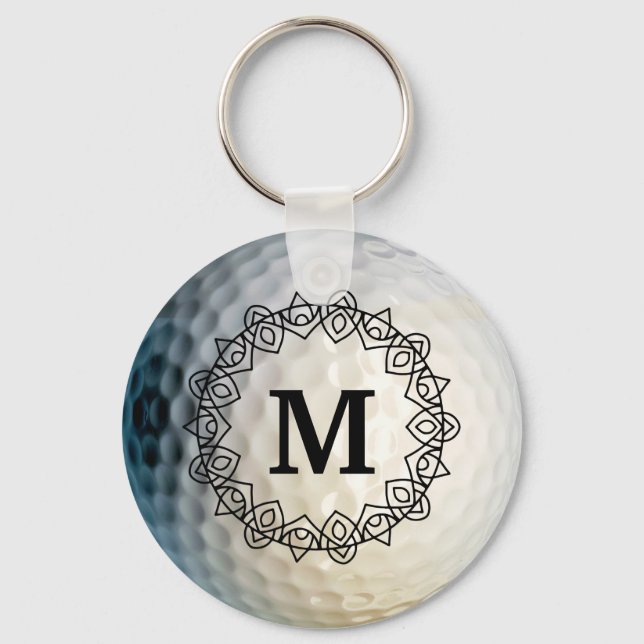 Custom Monogram Golf Ball Sports Key Chain (Front)