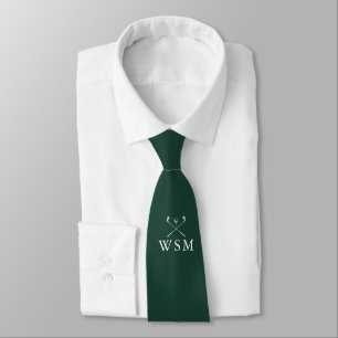 Custom Monogram Golf Clubs Emerald Green Golf Tie