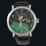 Custom Monogram Golf Name Best Dad Gfit  Watch<br><div class="desc">This unique watch is designed as a gift for your Dad who truly favours golf. Features the monogram / initial; first name and "best dad". There is even a unique layering of the monogram -- look closely and you will see three colours, which gives it the feeling of depth. If...</div>