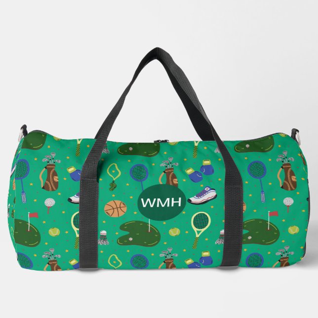 Custom Monogram Golf & Racquet Travel Bag (Front)