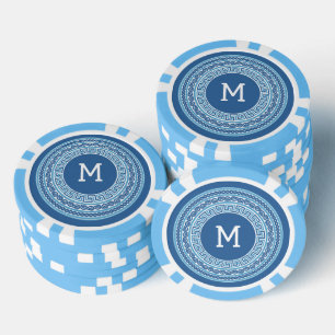 Custom Monogram Greek Pattern Poker Chips