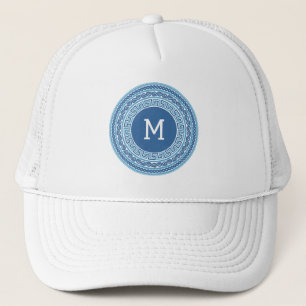 Custom Monogram Greek Pattern Trucker Hat