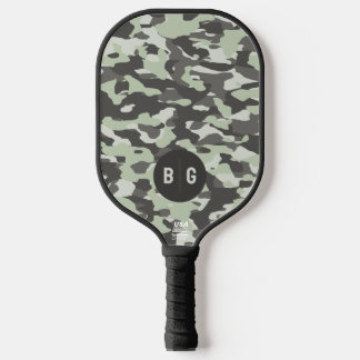Custom Monogram Green Camo Pickleball Paddle