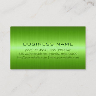 Custom Monogram Green Stainless Steel Metal Business Card