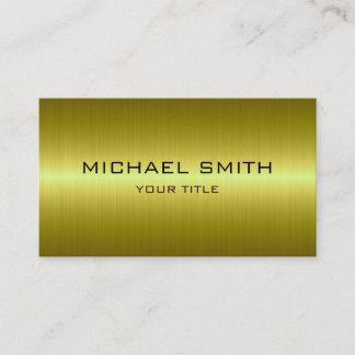 Custom Monogram Green Yellow Stainless Steel Metal Business Card