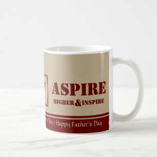 Custom Monogram Happy Father's Day ASPIRE INSPIRE Coffee Mug