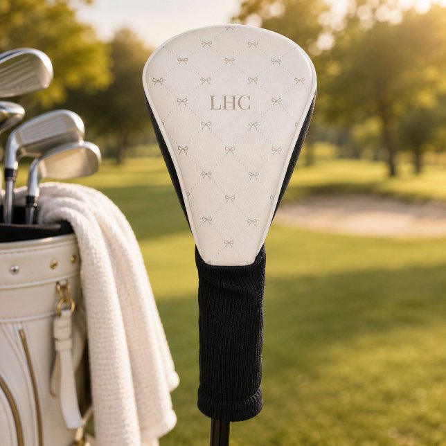 Custom Monogram Heirloom Bow Elegant Coquette Golf Head Cover (Creator Uploaded)