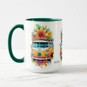 Custom Monogram Hippie Van Mug