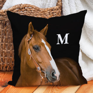 Custom Monogram Horse Photo Cushion