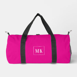 Custom monogram, hot pink all over duffle bag