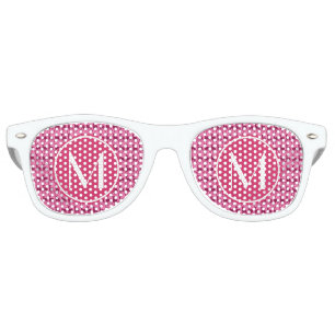 Custom Monogram Hot Pink Deer, Personalised Name 3 Retro Sunglasses